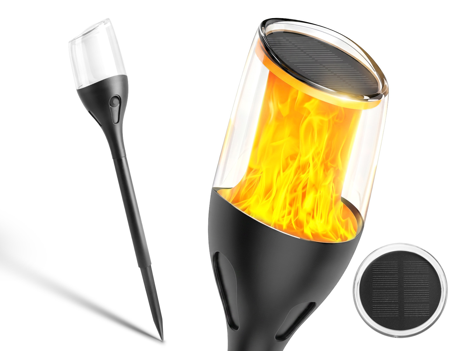 Słupek ogrodowy solarny LED płomień SSO-1 1600K
